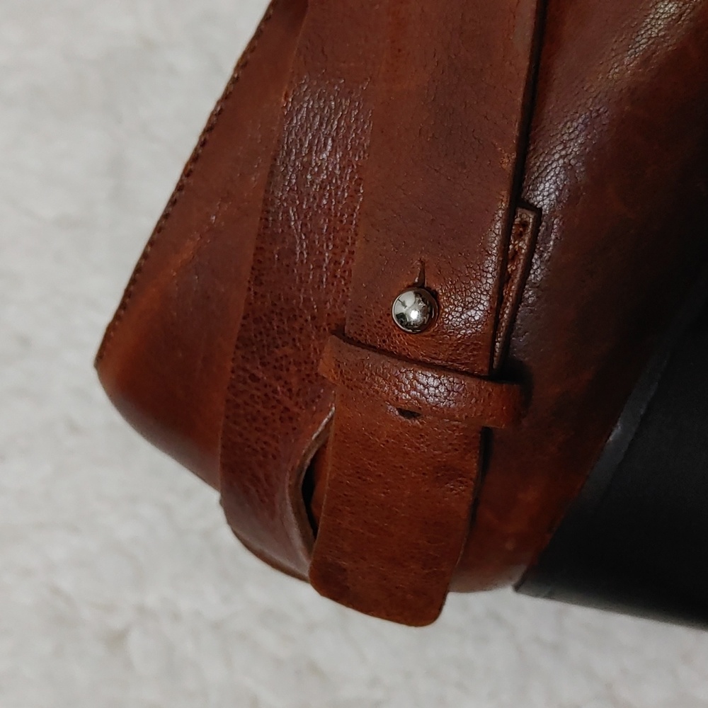 CNC Costume National Cognac Leather Ankle Booties with Buckle Strap - Picture 11 of 11